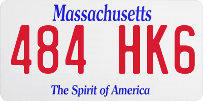 MA license plate 484HK6
