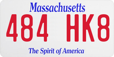MA license plate 484HK8