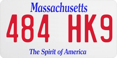 MA license plate 484HK9