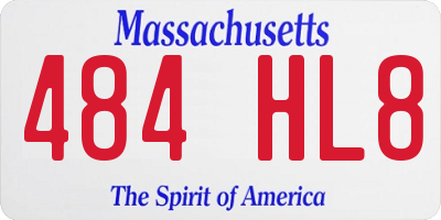 MA license plate 484HL8