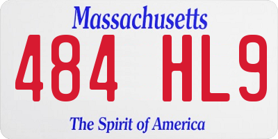 MA license plate 484HL9