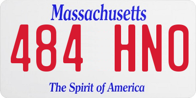 MA license plate 484HN0