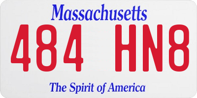 MA license plate 484HN8