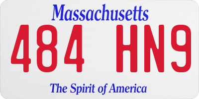 MA license plate 484HN9