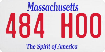MA license plate 484HO0