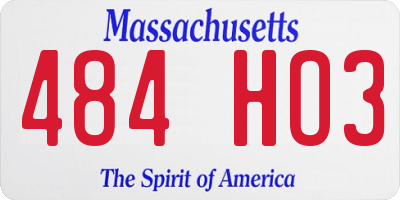 MA license plate 484HO3