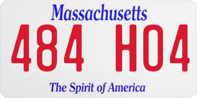 MA license plate 484HO4