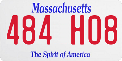 MA license plate 484HO8