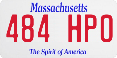 MA license plate 484HP0