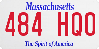 MA license plate 484HQ0
