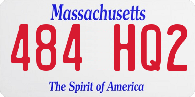 MA license plate 484HQ2
