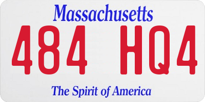 MA license plate 484HQ4