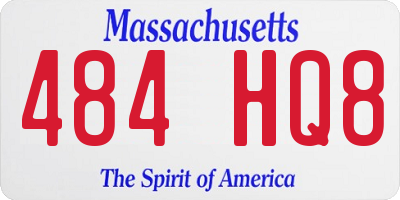 MA license plate 484HQ8