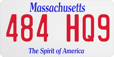 MA license plate 484HQ9
