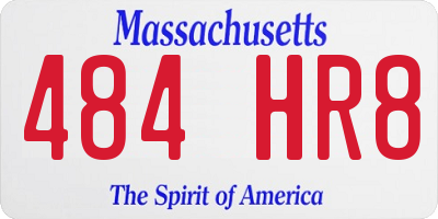 MA license plate 484HR8