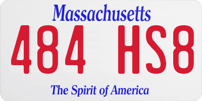 MA license plate 484HS8