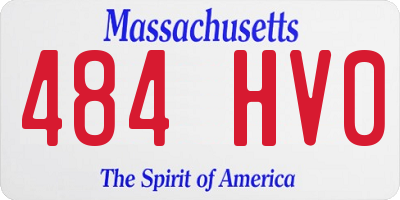 MA license plate 484HV0