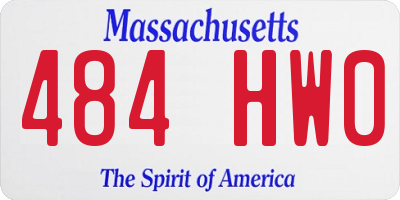 MA license plate 484HW0