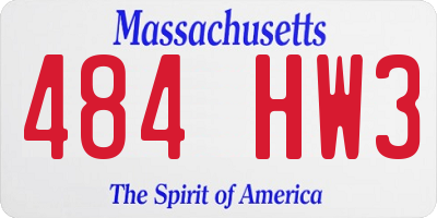 MA license plate 484HW3