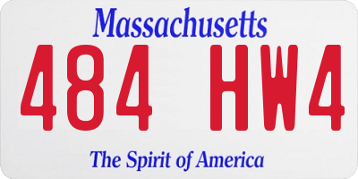 MA license plate 484HW4