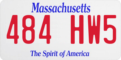 MA license plate 484HW5