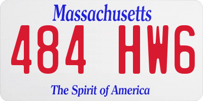 MA license plate 484HW6