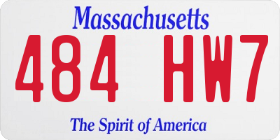 MA license plate 484HW7