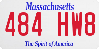 MA license plate 484HW8