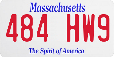 MA license plate 484HW9