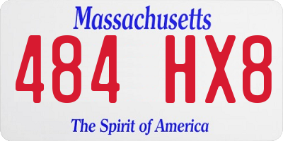 MA license plate 484HX8