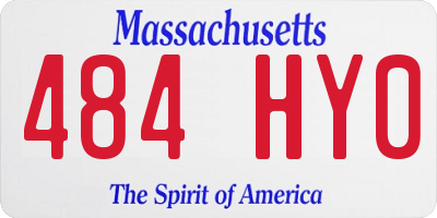 MA license plate 484HY0