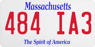 MA license plate 484IA3