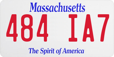 MA license plate 484IA7