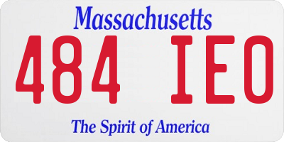 MA license plate 484IE0