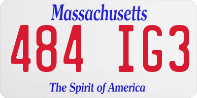 MA license plate 484IG3