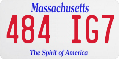 MA license plate 484IG7
