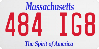 MA license plate 484IG8