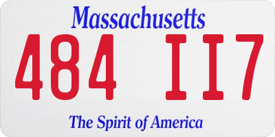 MA license plate 484II7