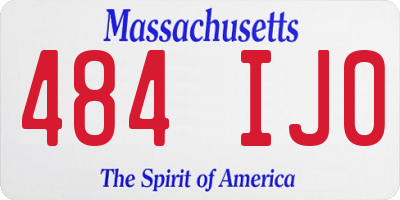 MA license plate 484IJ0