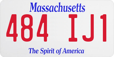 MA license plate 484IJ1