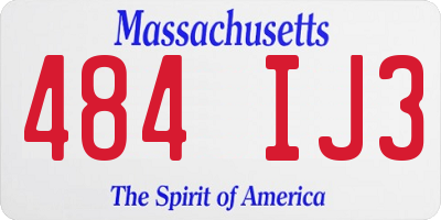 MA license plate 484IJ3