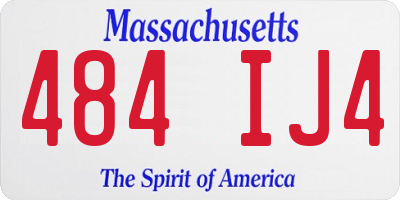MA license plate 484IJ4