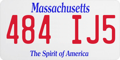 MA license plate 484IJ5