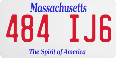 MA license plate 484IJ6