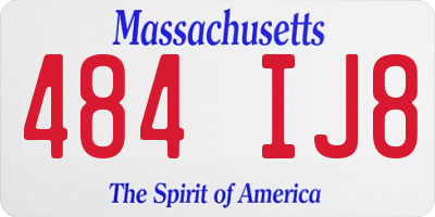 MA license plate 484IJ8