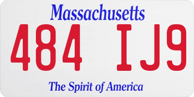MA license plate 484IJ9