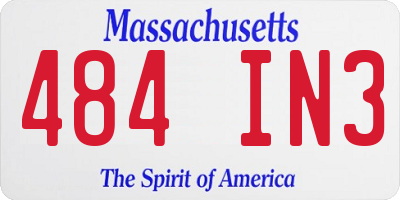 MA license plate 484IN3