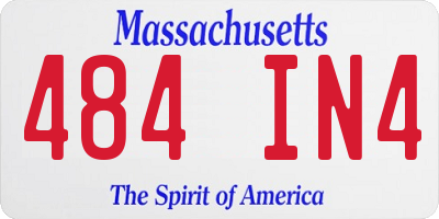 MA license plate 484IN4