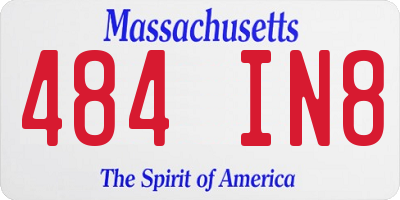 MA license plate 484IN8