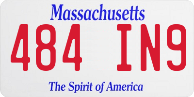 MA license plate 484IN9